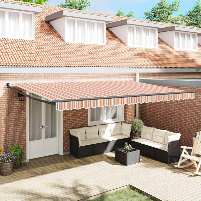 vidaXL Ausziehbare Markise Mehrfarbig 500 x 300 x 165 cm