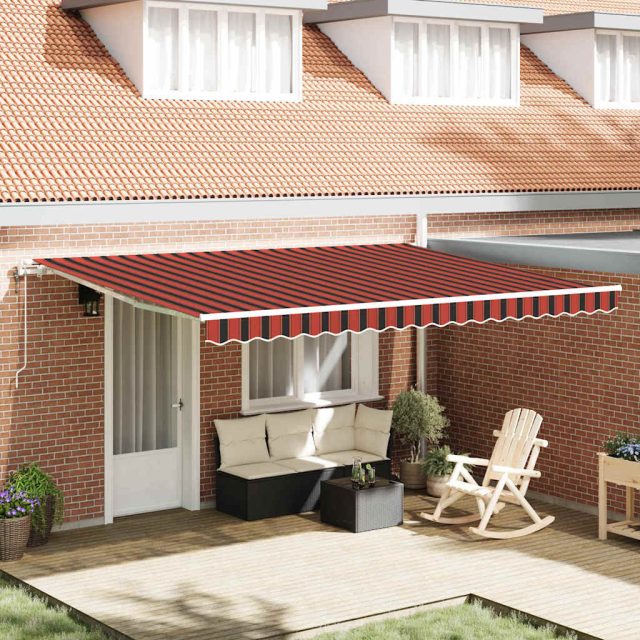 vidaXL Ausziehbare Markise Orange und Braun 450 x 350 cm
