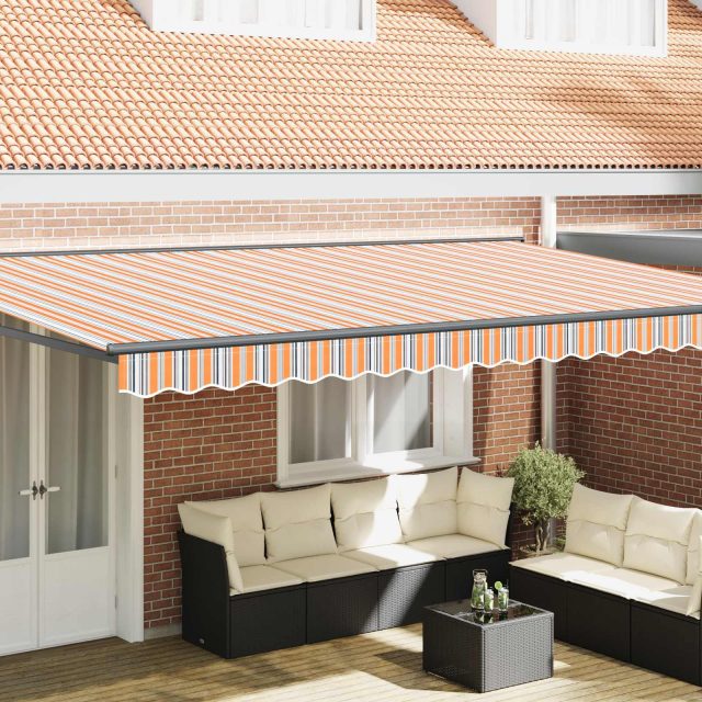 vidaXL Markisenrahmen Blau und Orange 500 x 300 cm