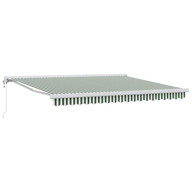 vidaXL Ausziehbare Markise Grün und Weiß 400 x 300 cm Stoff und Metall