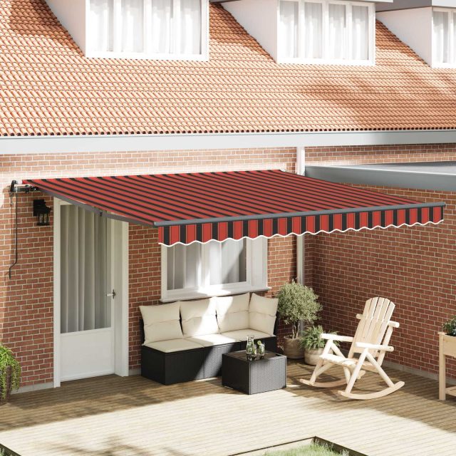 vidaXL Ausziehbare Markise Orange und Braun 400 x 350 cm