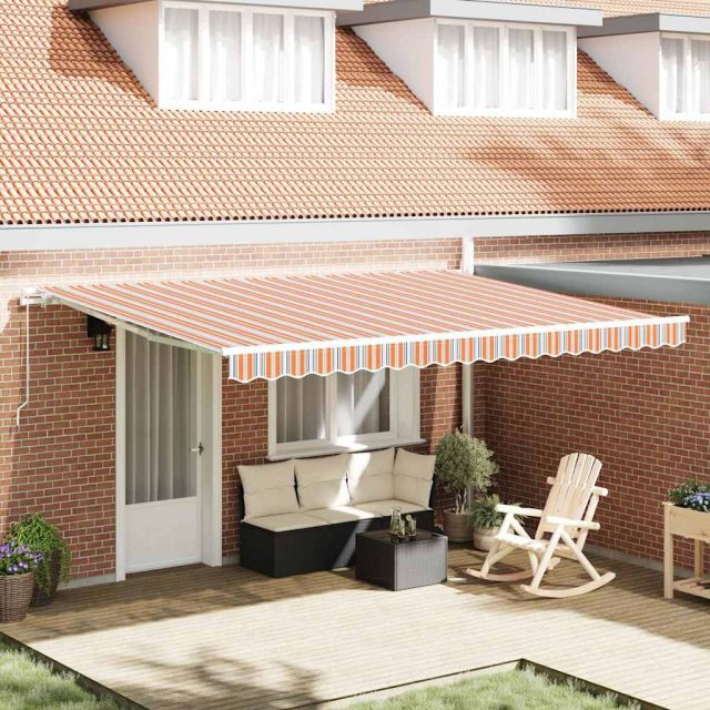 vidaXL Ausziehbare Markise Mehrfarbig 450 x 350 x 165 cm
