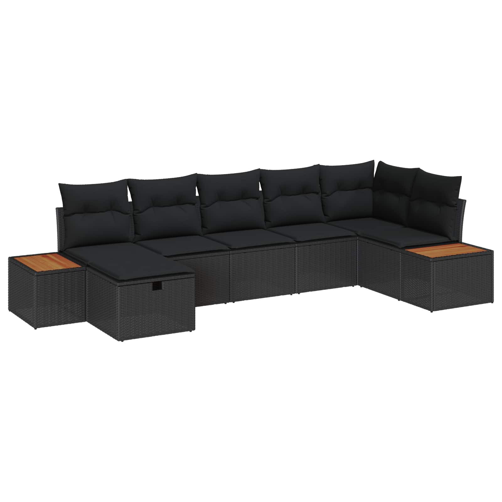 vidaXL Gartensofa-set mit Kissen 8 pcs Schwarz Poly-Rattan