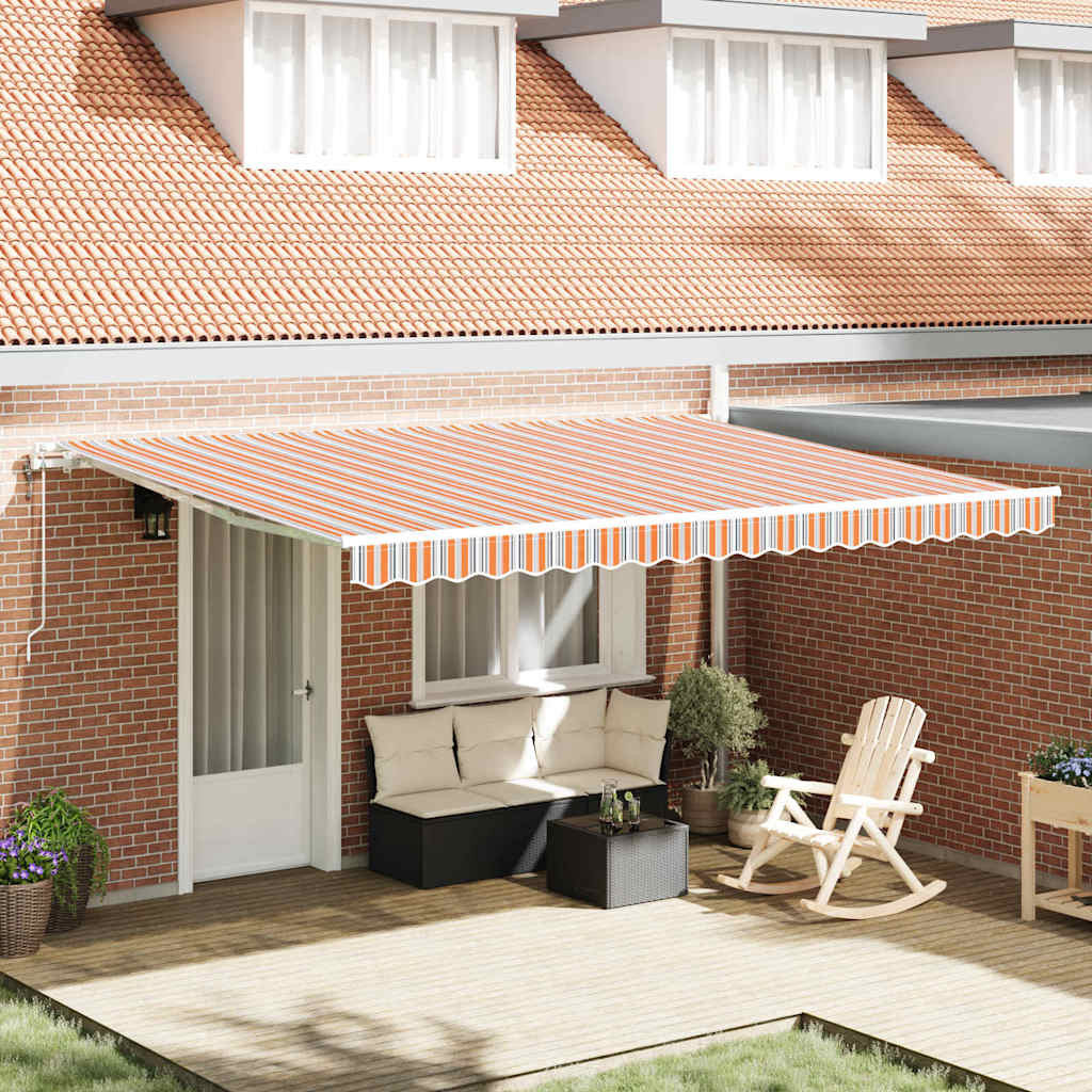 vidaXL Ausziehbare Markise Mehrfarbig 450 x 350 cm Stoff und Aluminium