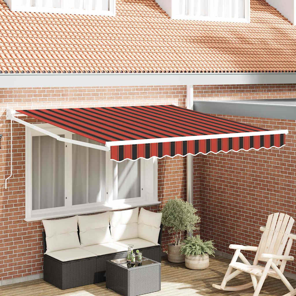 vidaXL Ausziehbare Markise Orange und Braun 350 x 250 x 165 cm