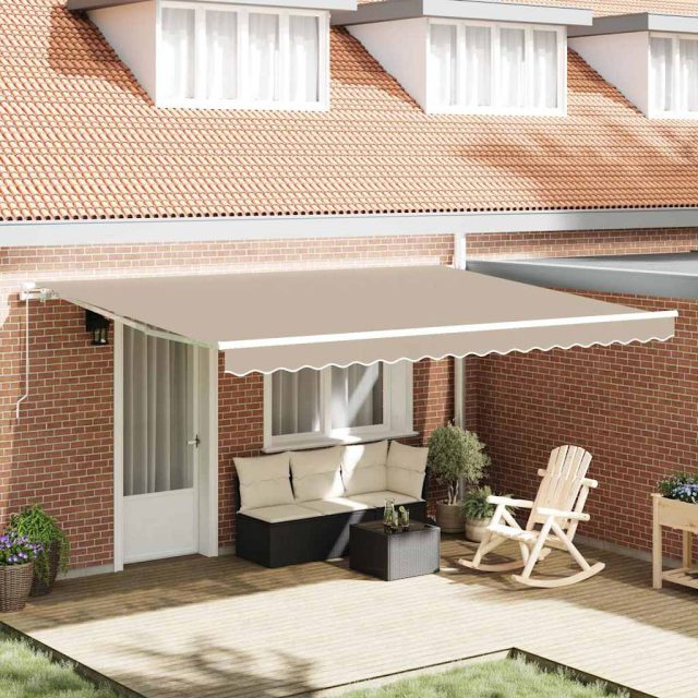 vidaXL Ausziehbare Markise Beige 450 x 350 x 165 cm