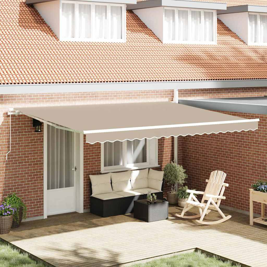 vidaXL Ausziehbare Markise Beige 450 x 350 x 165 cm