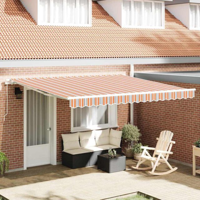 vidaXL Ausziehbare Markise Mehrfarbig 400 x 350 cm
