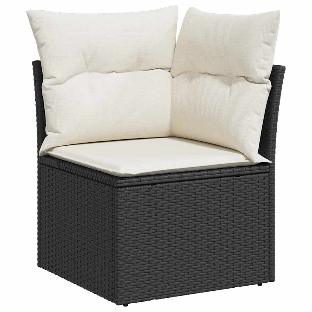 vidaXL Gartensofa-set mit Kissen 8 pcs Schwarz Poly Rattan