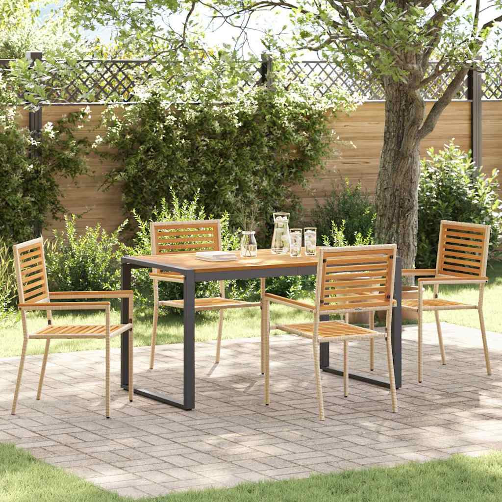 vidaXL Garten Essgruppe 5 pcs Beige und Braun Poly-Rattan