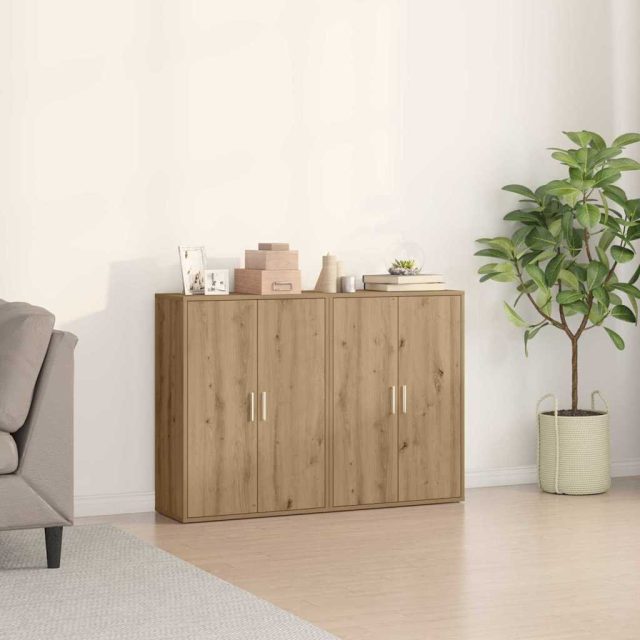 vidaXL Sideboard 2 pcs Artisan-Eiche 60 x 31 x 84 cm Holzwerkstoff