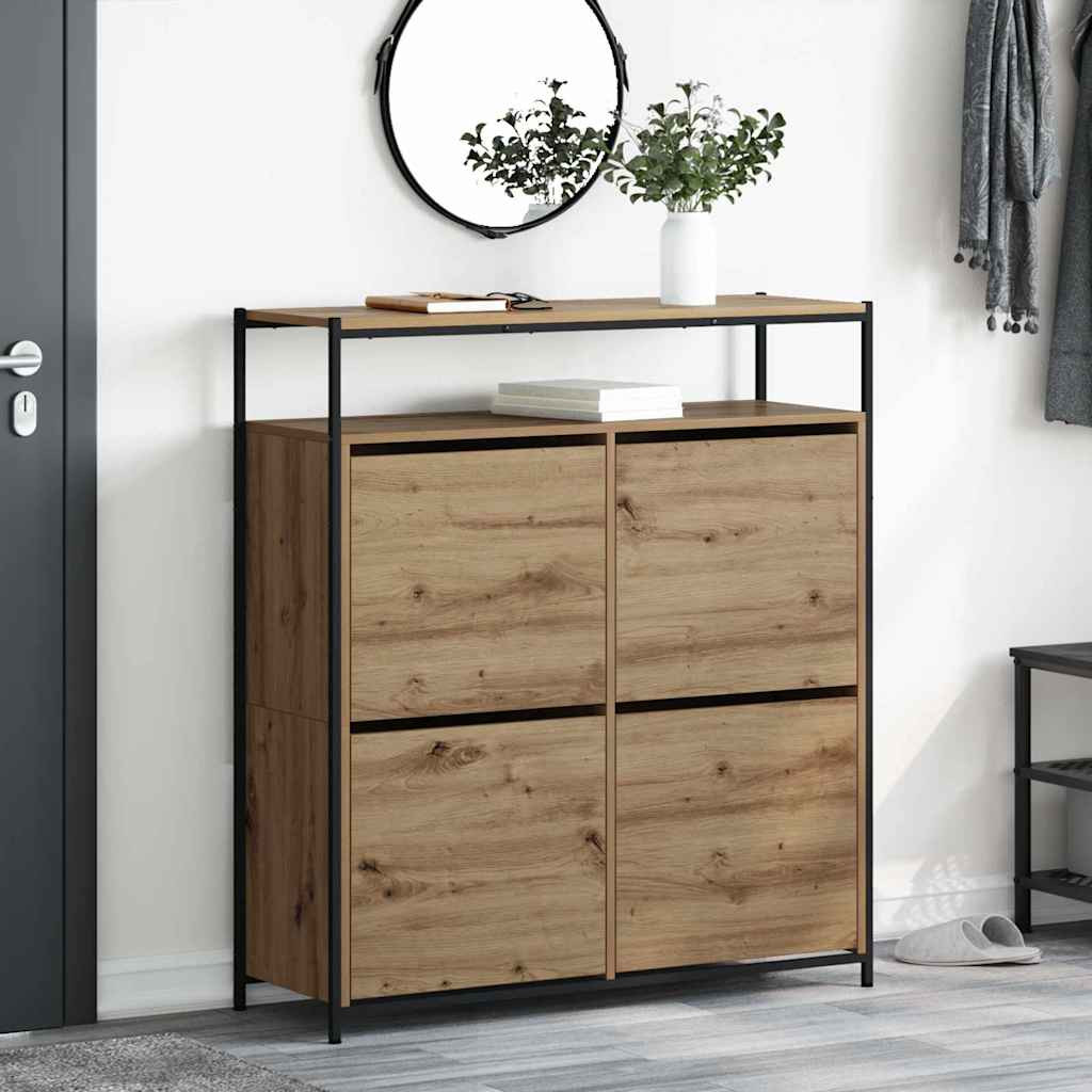 vidaXL Schuhschrank 100 x 34 x 112 cm Holzwerkstoff Artisan-Eiche