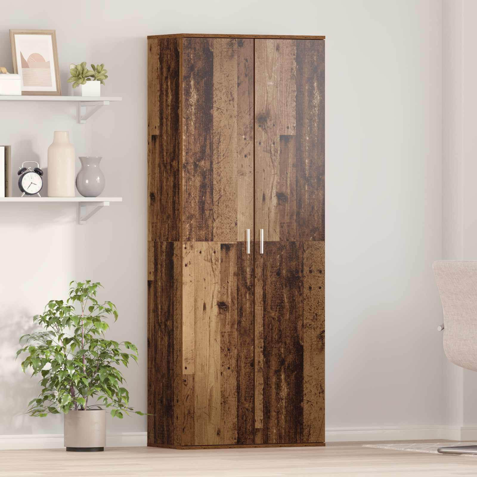 vidaXL Highboard Altholz 70 x 33,5 x 180 cm Holzwerkstoff
