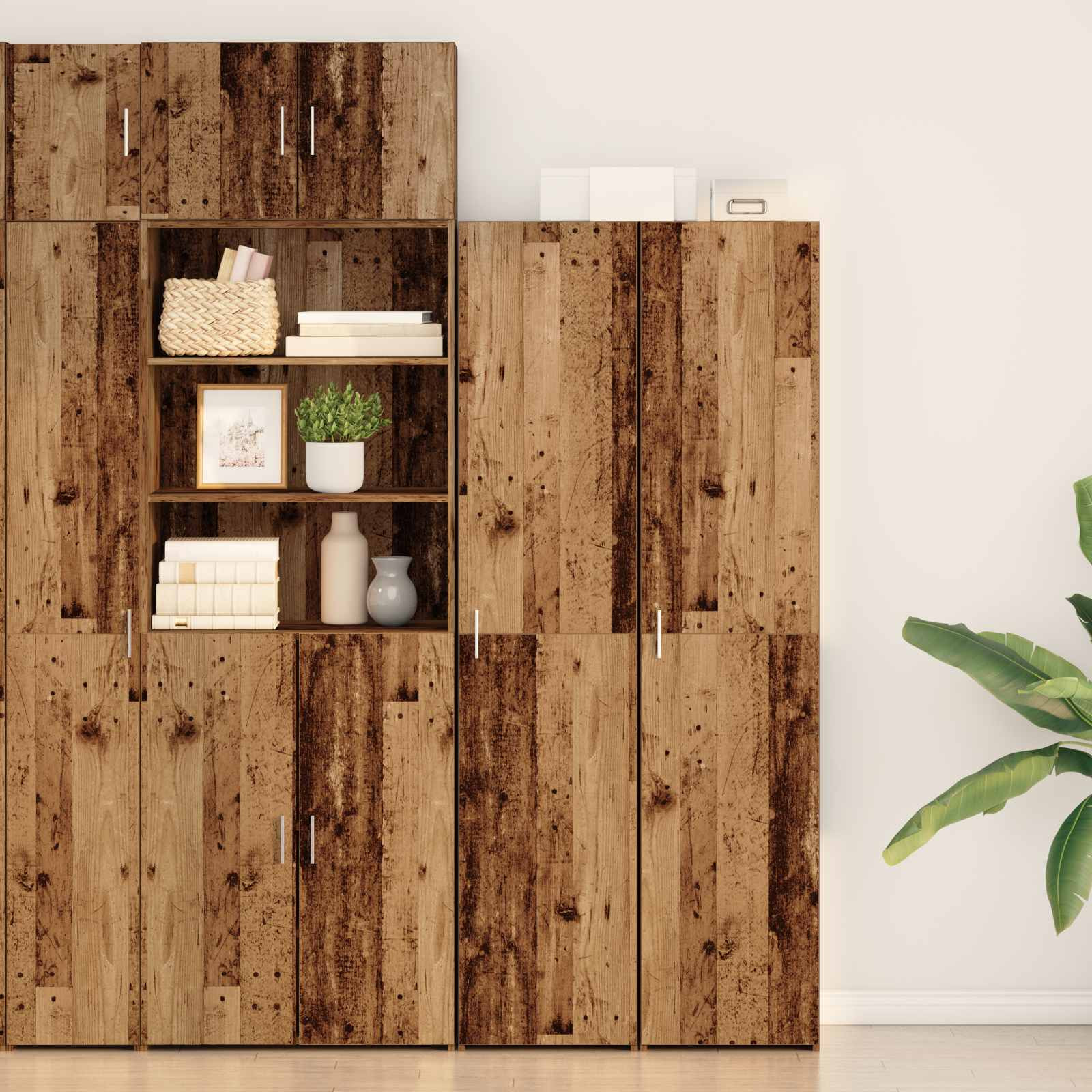 vidaXL Highboard Altholz 40 x 42,5 x 185 cm