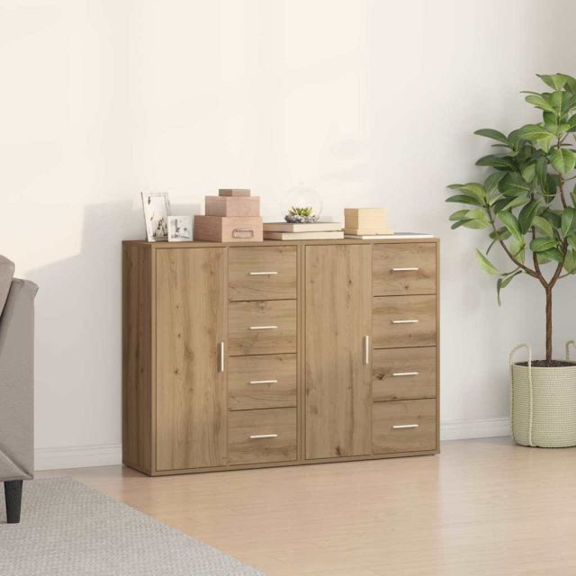 vidaXL Sideboard 2 pcs Artisan-Eiche 60 x 31 x 84 cm Holzwerkstoff