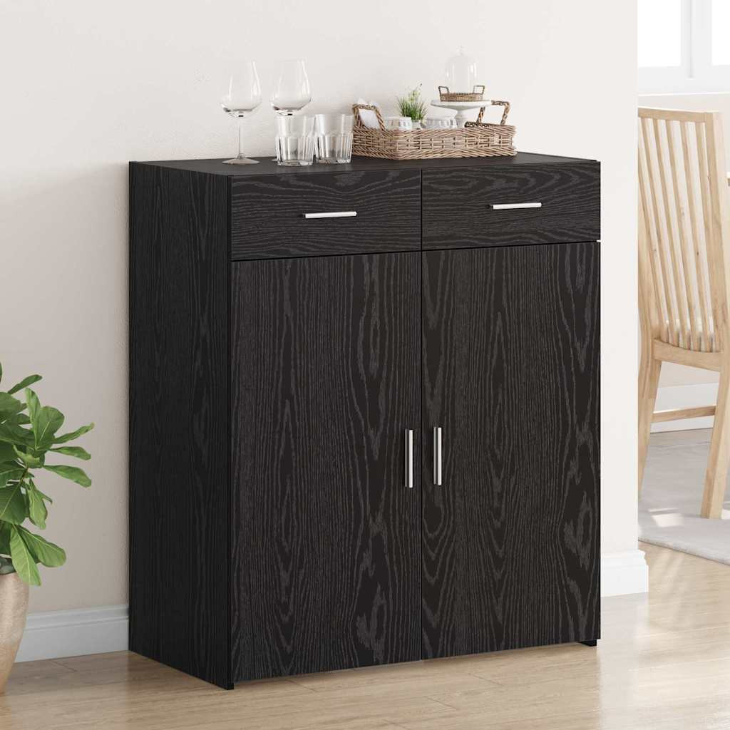 vidaXL Aufbewahrungsschrank Schwarz Eichen-Optik 80 x 42,5 x 93 cm