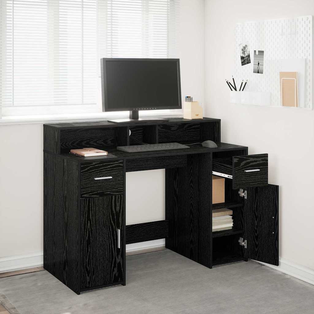 vidaXL Schreibtisch Schwarze Eiche 120 x 55 x 91 cm Holzwerkstoff