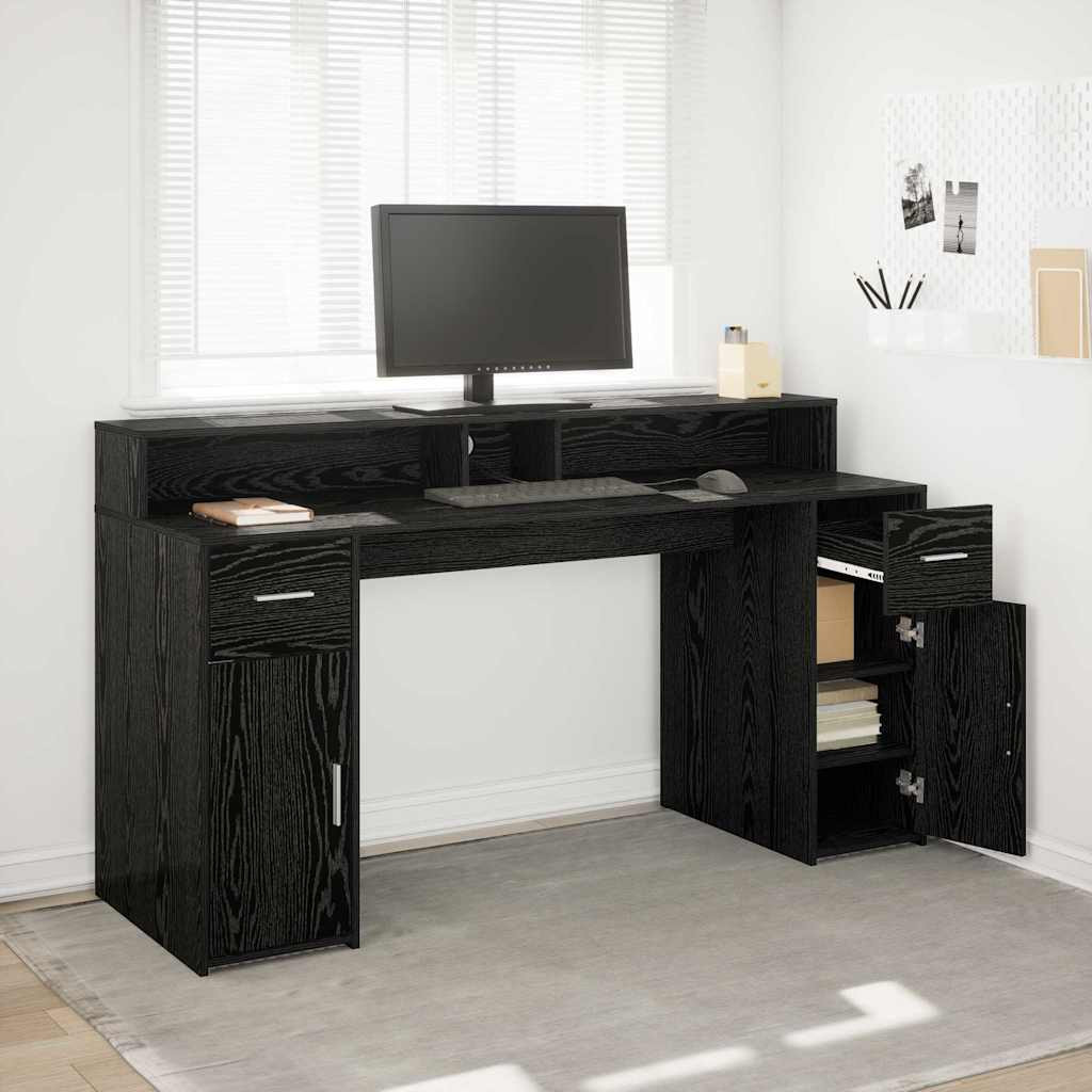vidaXL Schreibtisch Schwarze Eiche 160 x 55 x 91 cm Holzwerkstoff