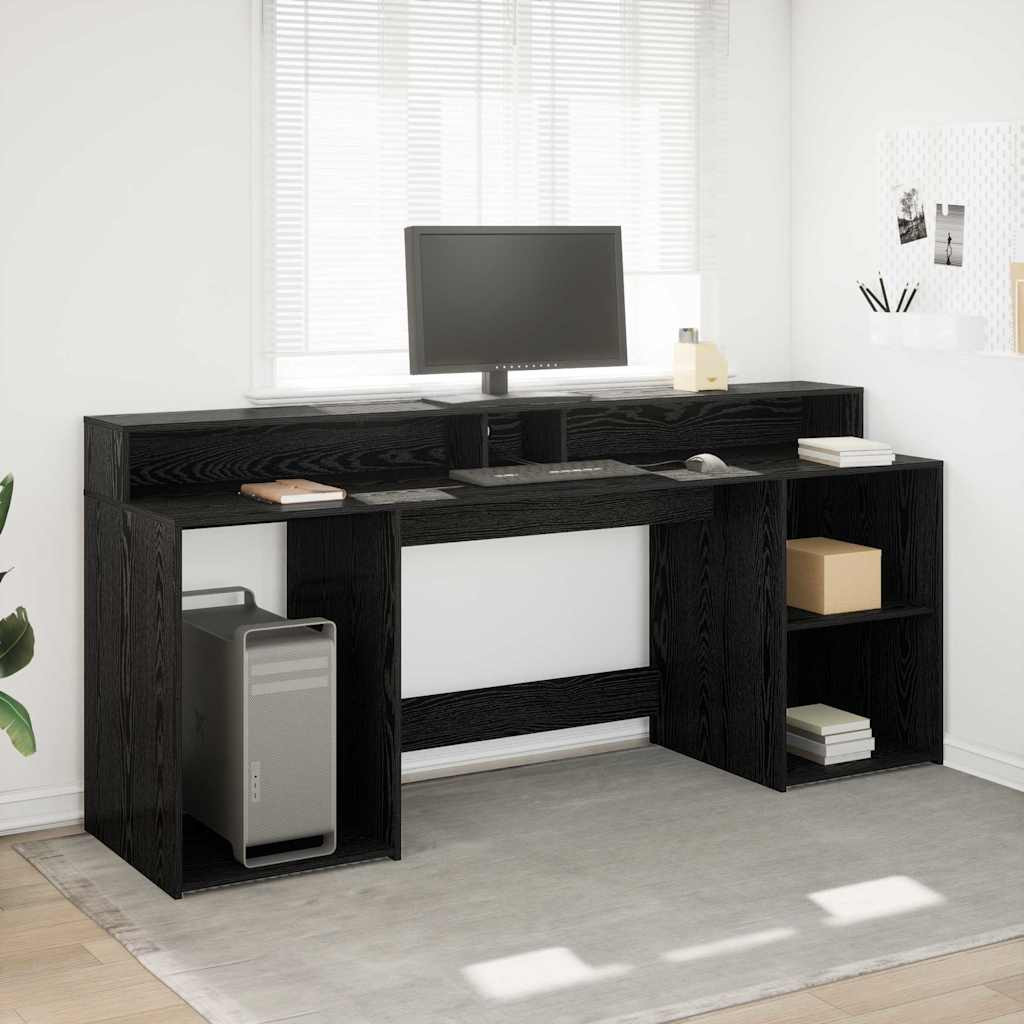 vidaXL Schreibtisch Schwarze Eiche 200 x 55 x 91 cm Holzwerkstoff