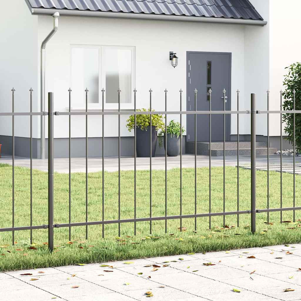 vidaXL Gartenzaun 2 pcs Grau 3,4 x 1 m Pulverbeschichteter Stahl