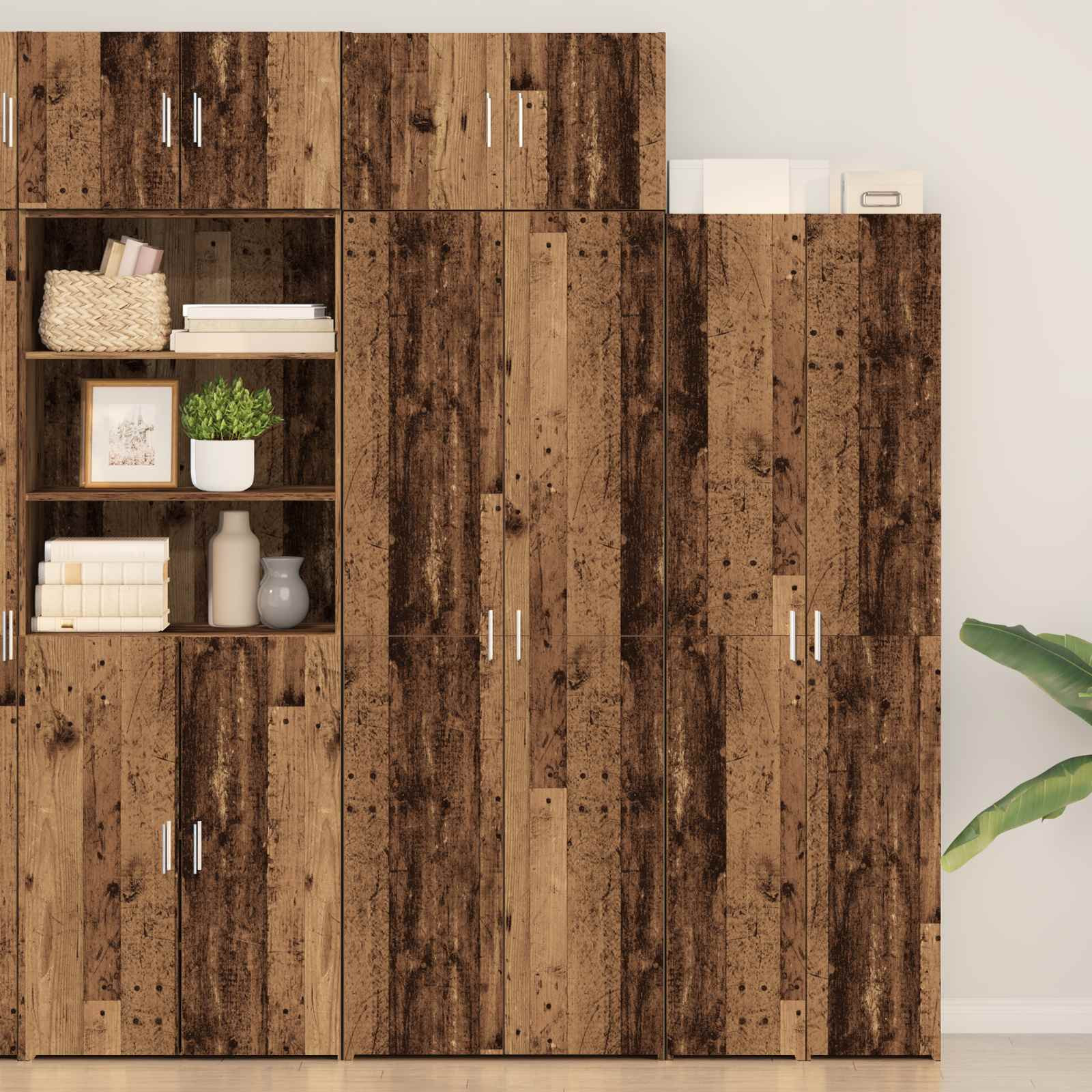 vidaXL Aufbewahrungsschrank 2 pcs Altholz 70 x 42,5 x 185 cm