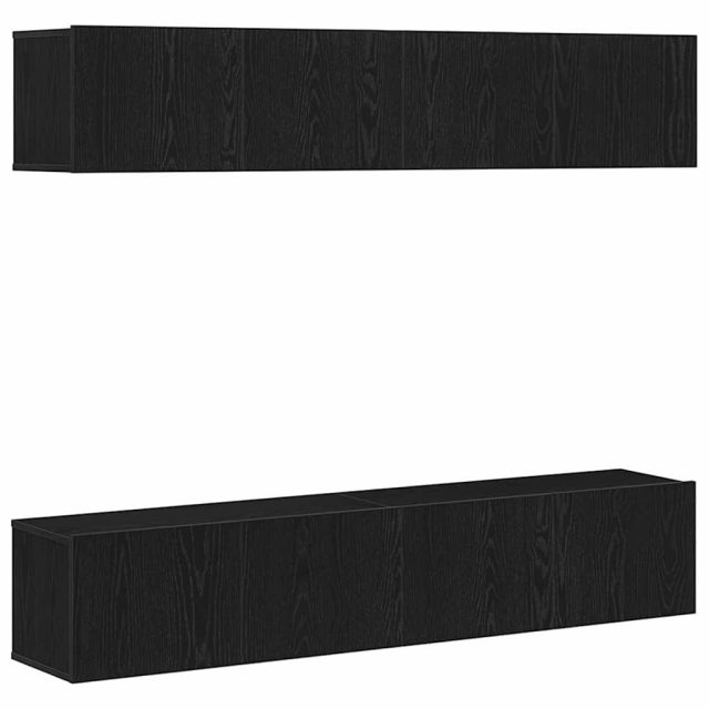 vidaXL TV-Schrankset 4 pcs Schwarz Eichen-Optik 80 x 30 x 30 cm