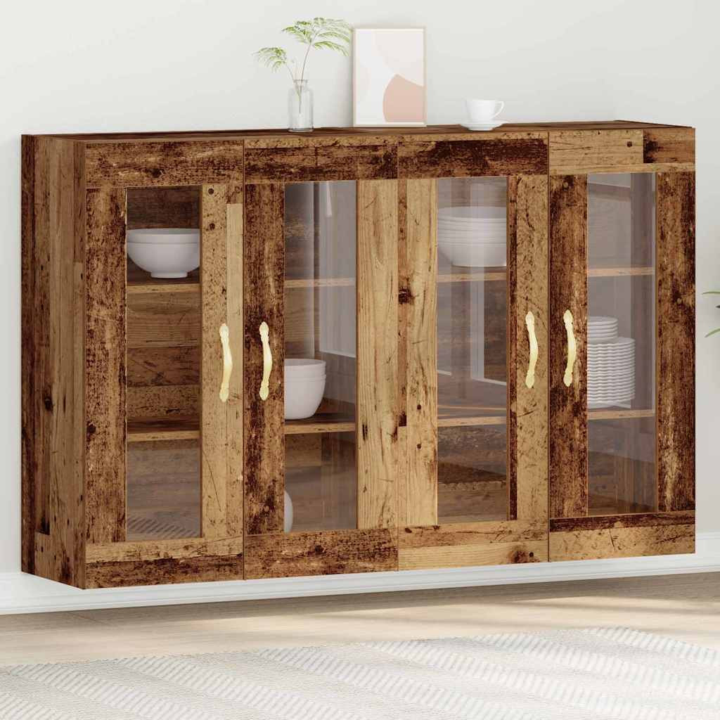 vidaXL Wandschränke 2 pcs Altholz 69,5 x 34 x 90 cm Holzwerkstoff