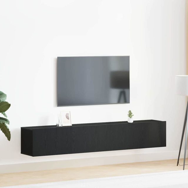 vidaXL TV-Schrankset 2 pcs Schwarz Eichen-Optik Holzwerkstoff