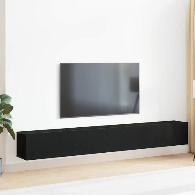 vidaXL TV-Schrankset 3 pcs Schwarz Eichen-Optik 80 x 30 x 30 cm