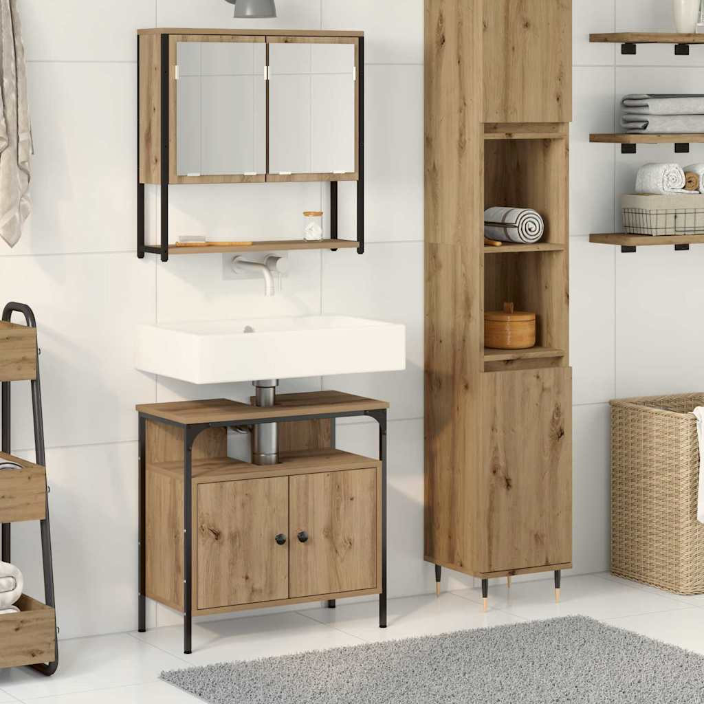 vidaXL Badezimmermöbel-Set 2 Stk. Braun 60 x 30 x 60 cm Holzwerkstoff