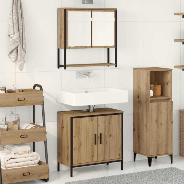 vidaXL Badezimmermöbel-Set 2 Stk. Braun 60 x 30 x 60 cm Holzwerkstoff
