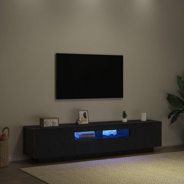 vidaXL TV-Schrankset 2 pcs Schwarz 180 x 35 x 40 cm Holzwerkstoff