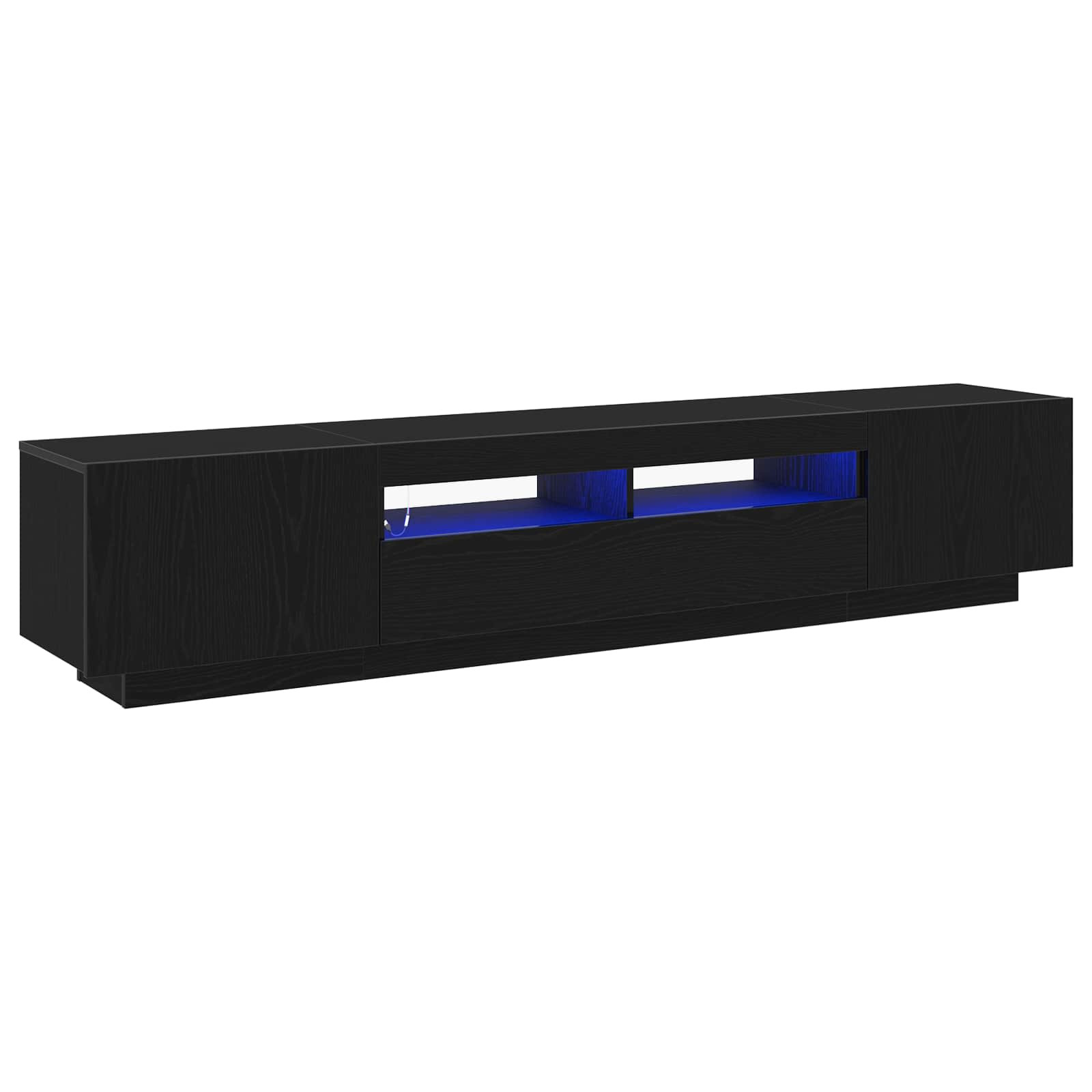 vidaXL TV-Schrankset 2 pcs Schwarz 200 x 35 x 40 cm Holzwerkstoff