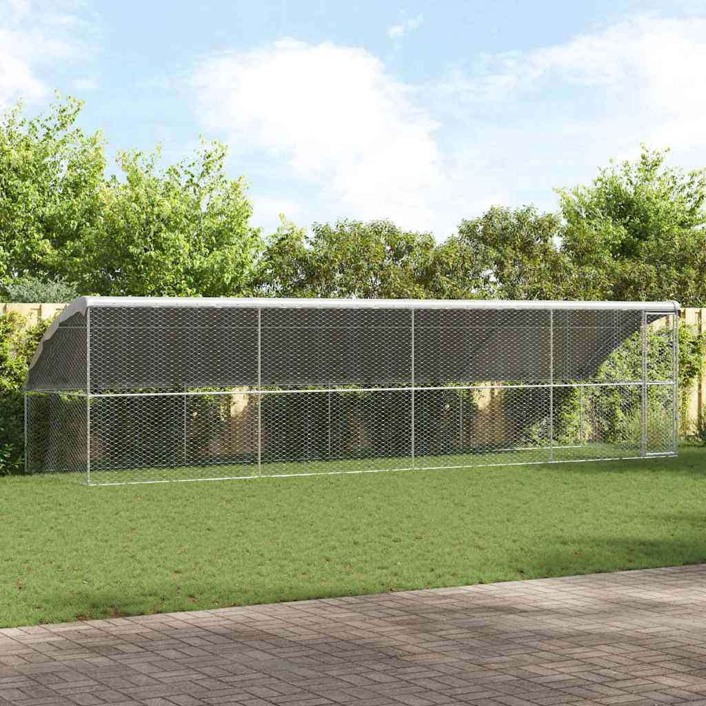 vidaXL Hundekäfig 4 pcs Silber 8 x 2 x 2 m Verzinkter Stahl