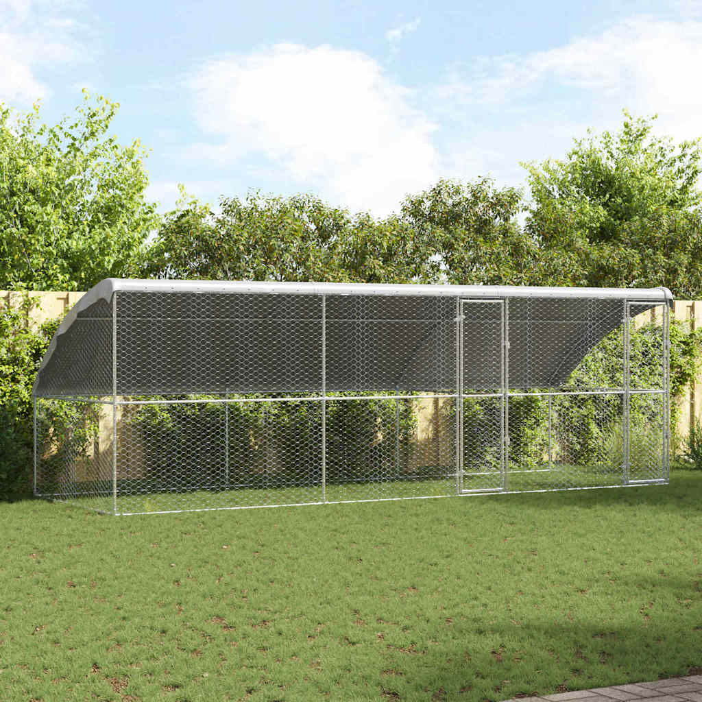 vidaXL Hundekäfig 3 pcs Silber 6 x 2 x 2 m Verzinkter Stahl