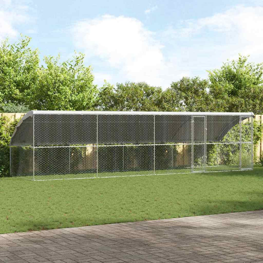 vidaXL Hundekäfig 4 pcs Silber 8 x 2 x 2 m Verzinkter Stahl