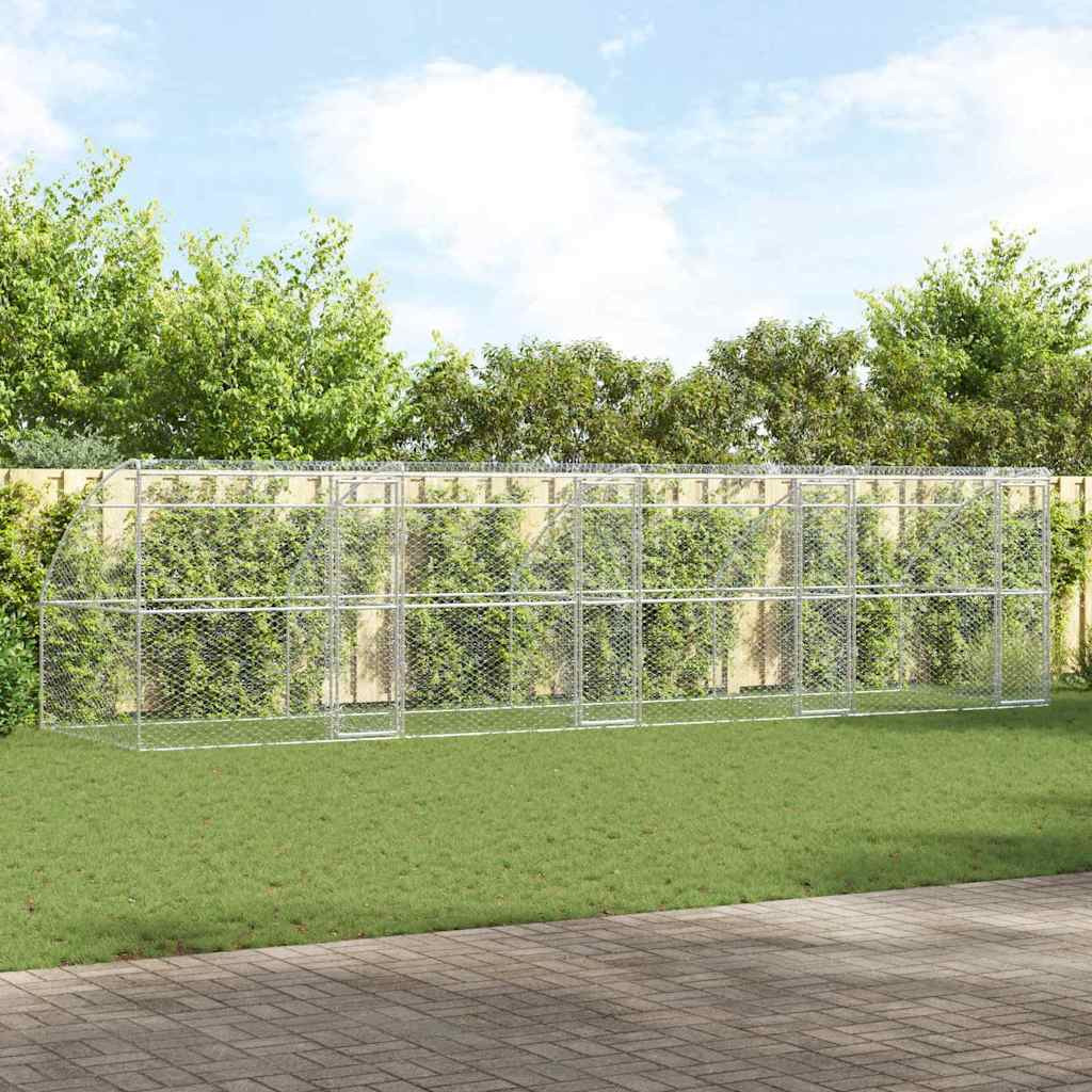 vidaXL Hundekäfig 4 pcs Silber 8 x 2 x 2 m Verzinkter Stahl