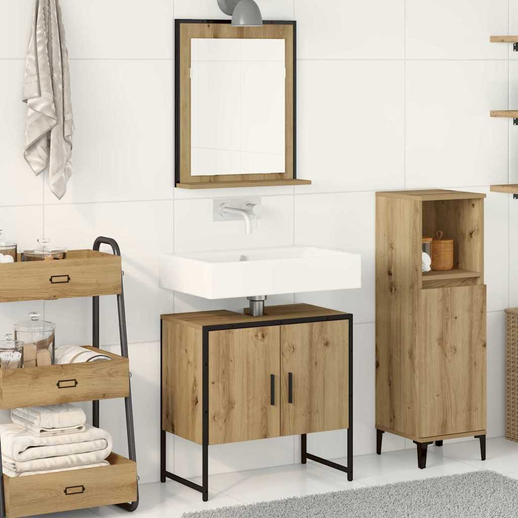 vidaXL Badezimmermöbel-Set 2 Stk. Braun 60 x 33 x 60 cm Holzwerkstoff