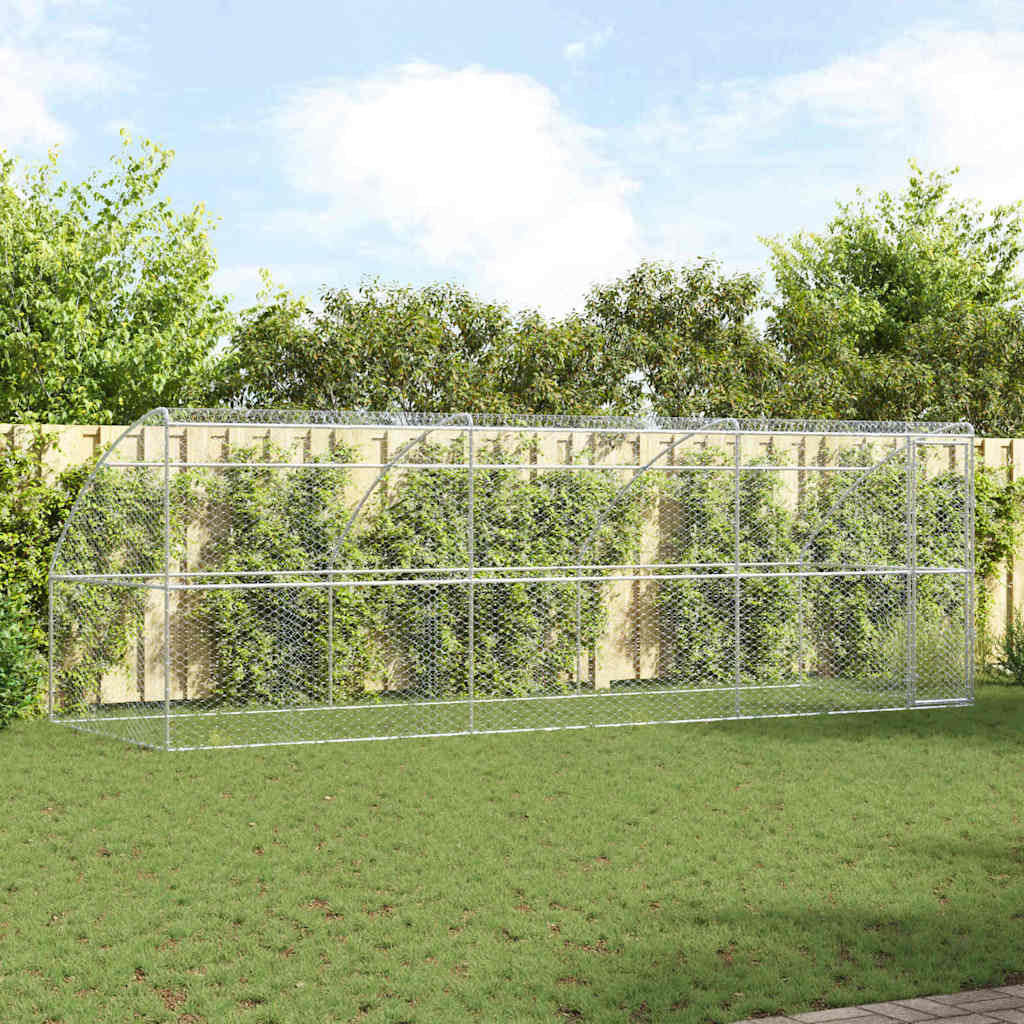 vidaXL Hundekäfig 3 pcs Silber 6 x 2 x 2 m Verzinkter Stahl