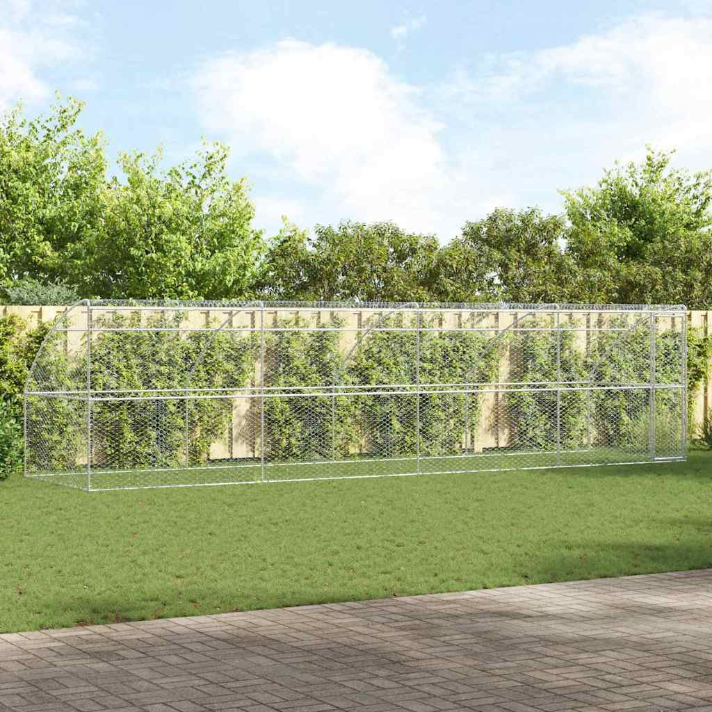 vidaXL Hundekäfig 4 pcs Silber 8 x 2 x 2 m Verzinkter Stahl