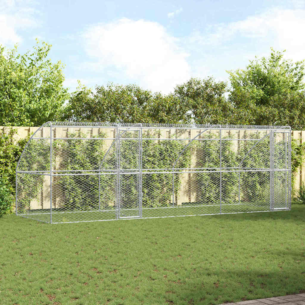 vidaXL Hundekäfig 3 pcs Silber 6 x 2 x 2 m Verzinkter Stahl