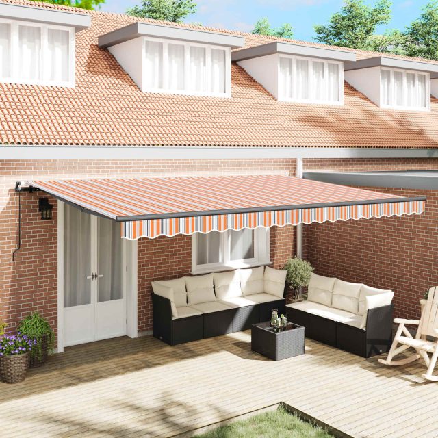 vidaXL Ausziehbare Markise Mehrfarbig 500 x 350 cm