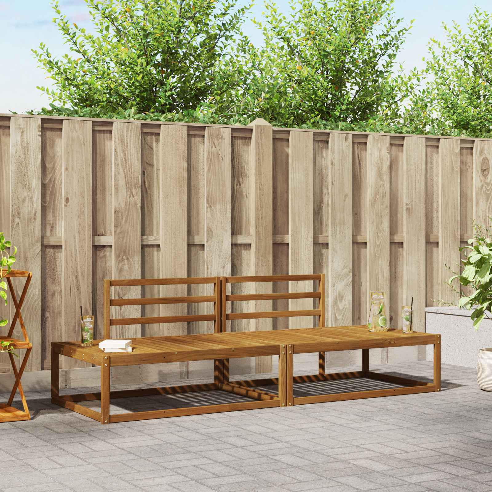 vidaXL Outdoor-Sofagarnitur Natur Massivholz Akazie