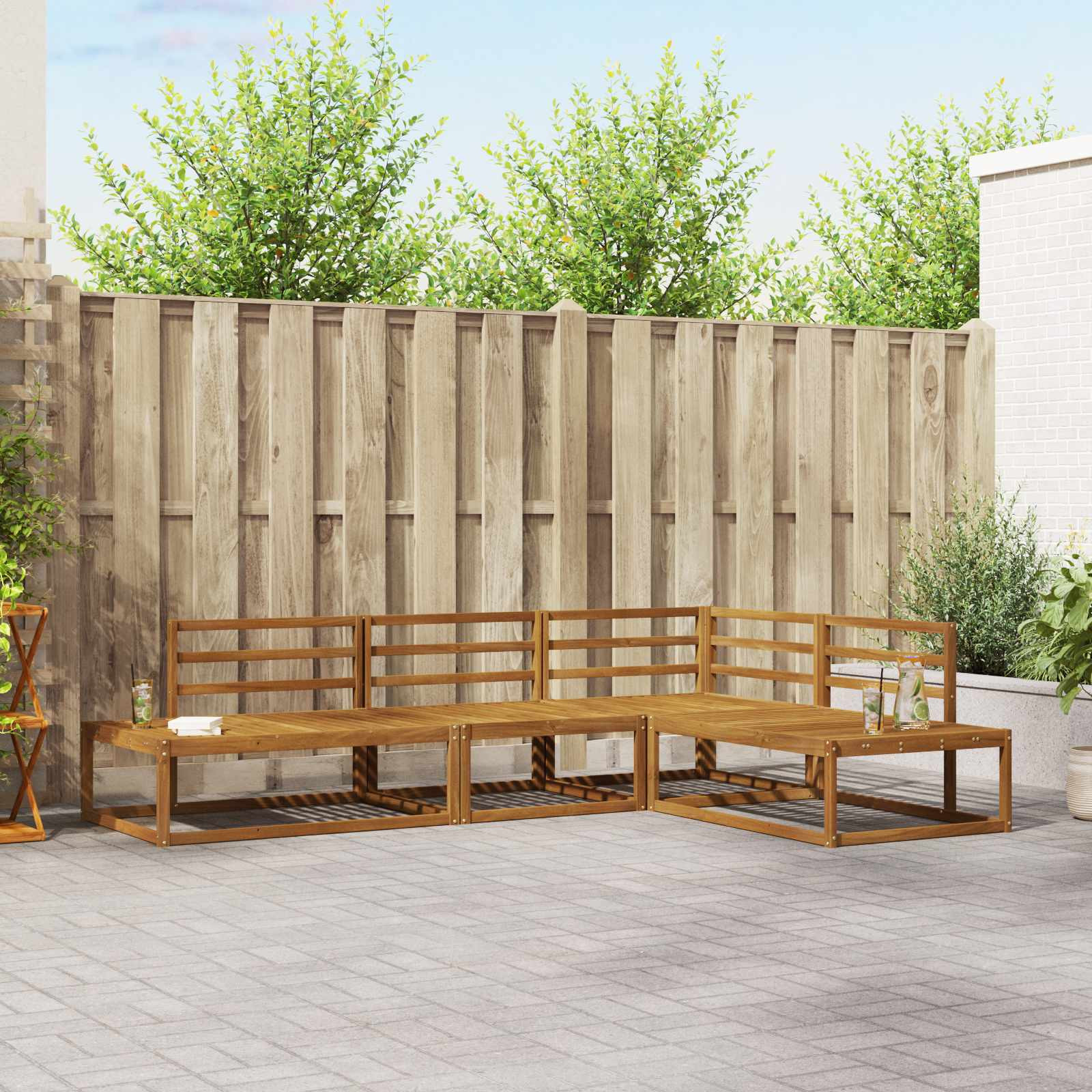 vidaXL Outdoor-Sofagarnitur Natur Massivholz Akazie
