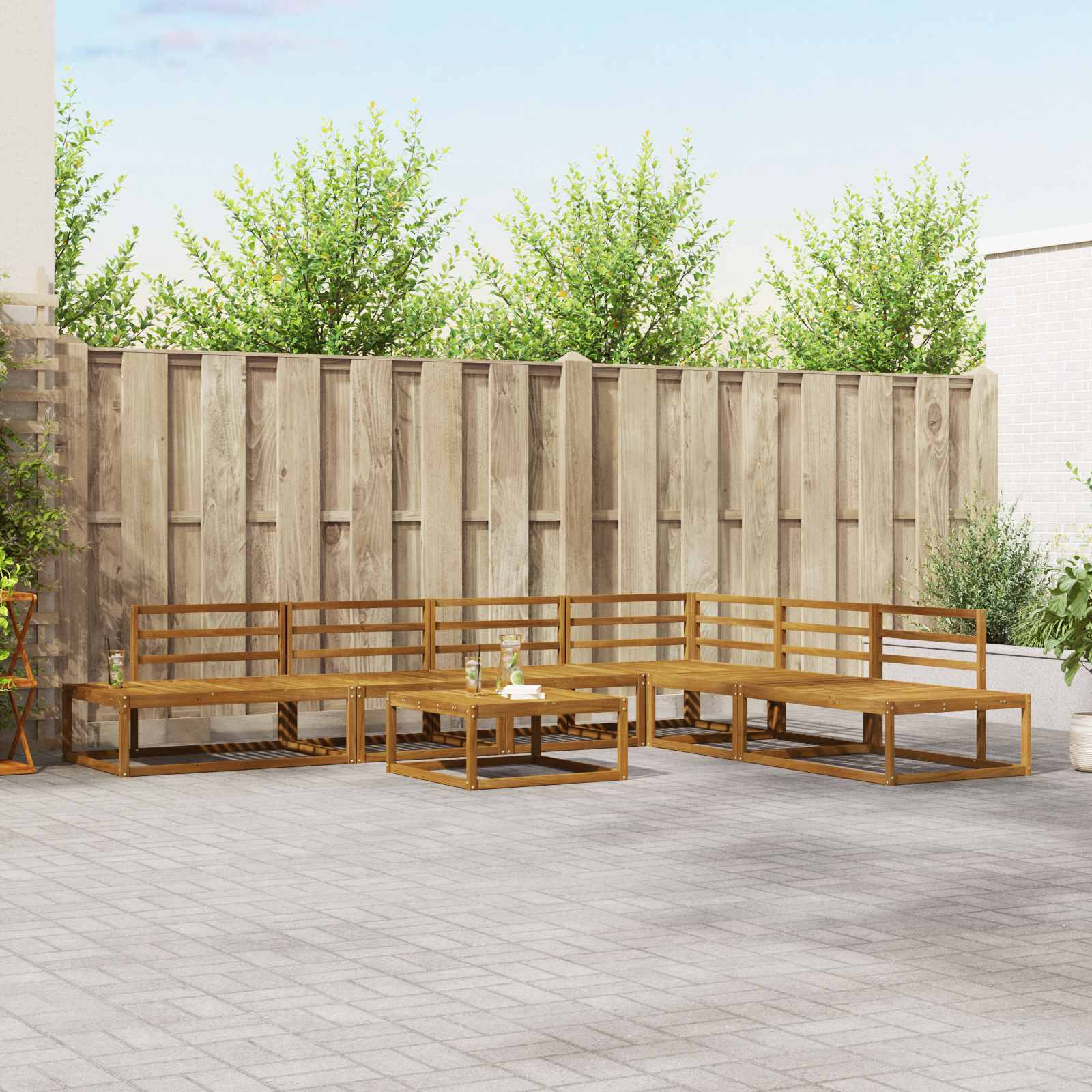 vidaXL Outdoor-Sofagarnitur Natur Massivholz Akazie