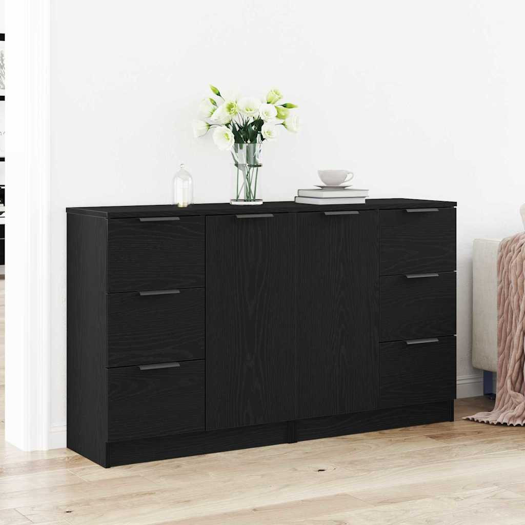 vidaXL Sideboard Schwarz Eichen-Optik 120 x 30 x 70 cm Holzwerkstoff