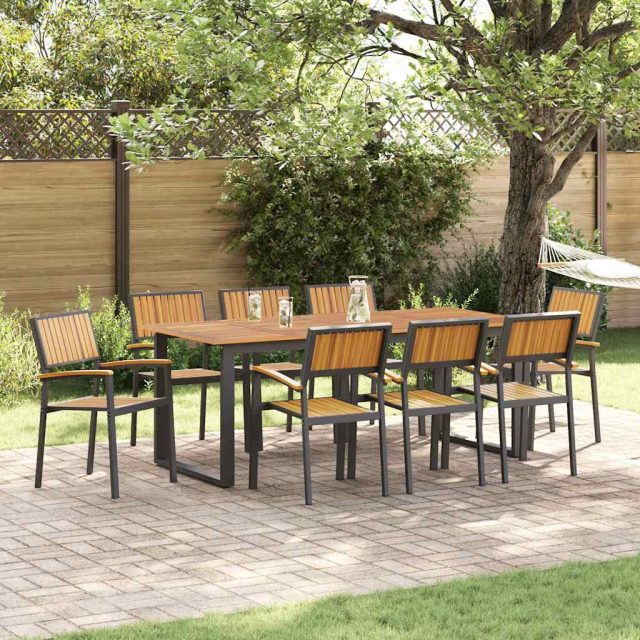 vidaXL Stapelstuhl 8 pcs Braun 56 x 57 x 87 cm Massivholz Akazie