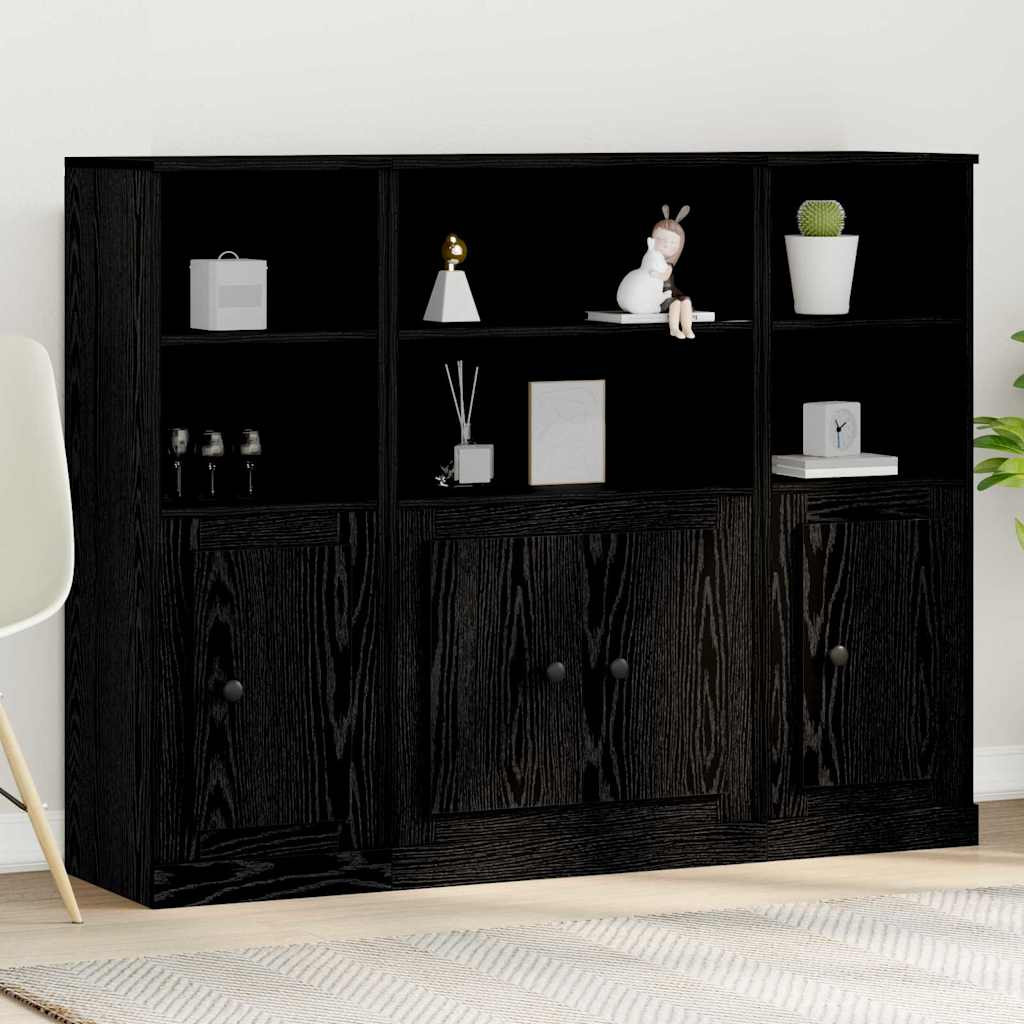 vidaXL Highboard Schwarz Eichen-Optik 132 x 35,5 x 103,5 cm