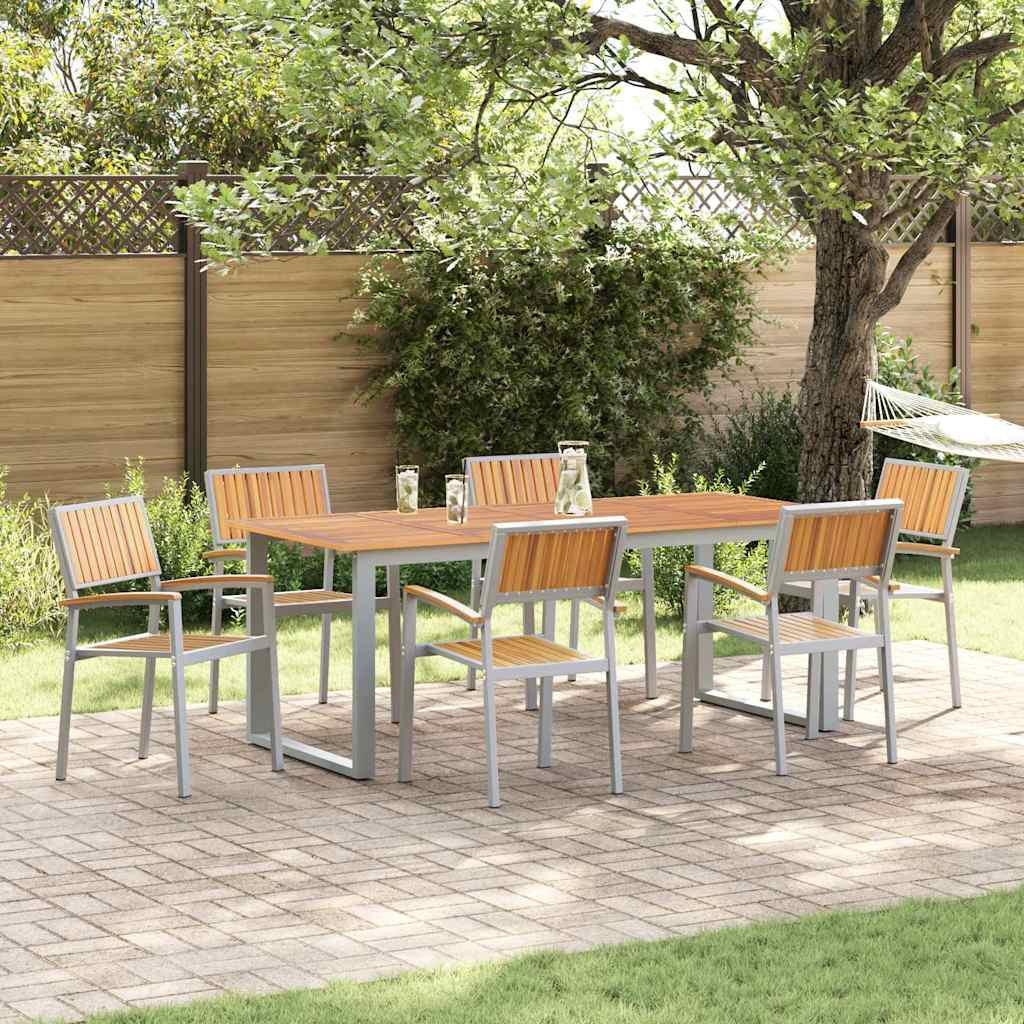vidaXL Stapelstuhl 6 pcs Braun 56 x 57 x 87 cm Massivholz Akazie