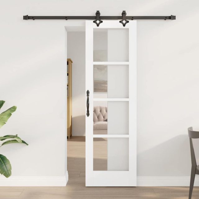 vidaXL Schiebetür ORKDAL Weiß und Schwarz 61 x 198,5 cm